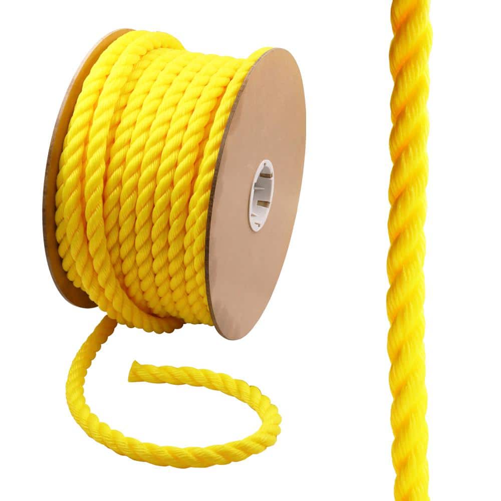 Everbilt 3/4 in. x 150 ft. Polypropylene Twist Rope, Yellow 72680 - The  Home Depot