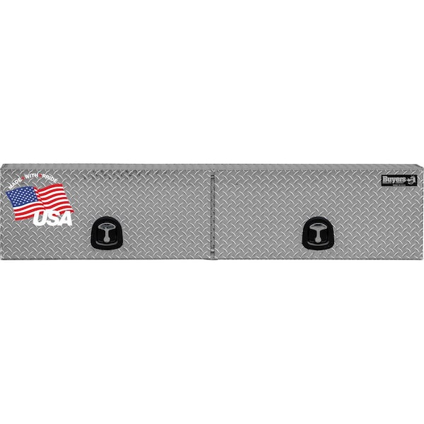 16 in. x 13 in. x 72 in. Diamond Tread Aluminum Top Mount Truck Tool Box with Flip-Up Doors
