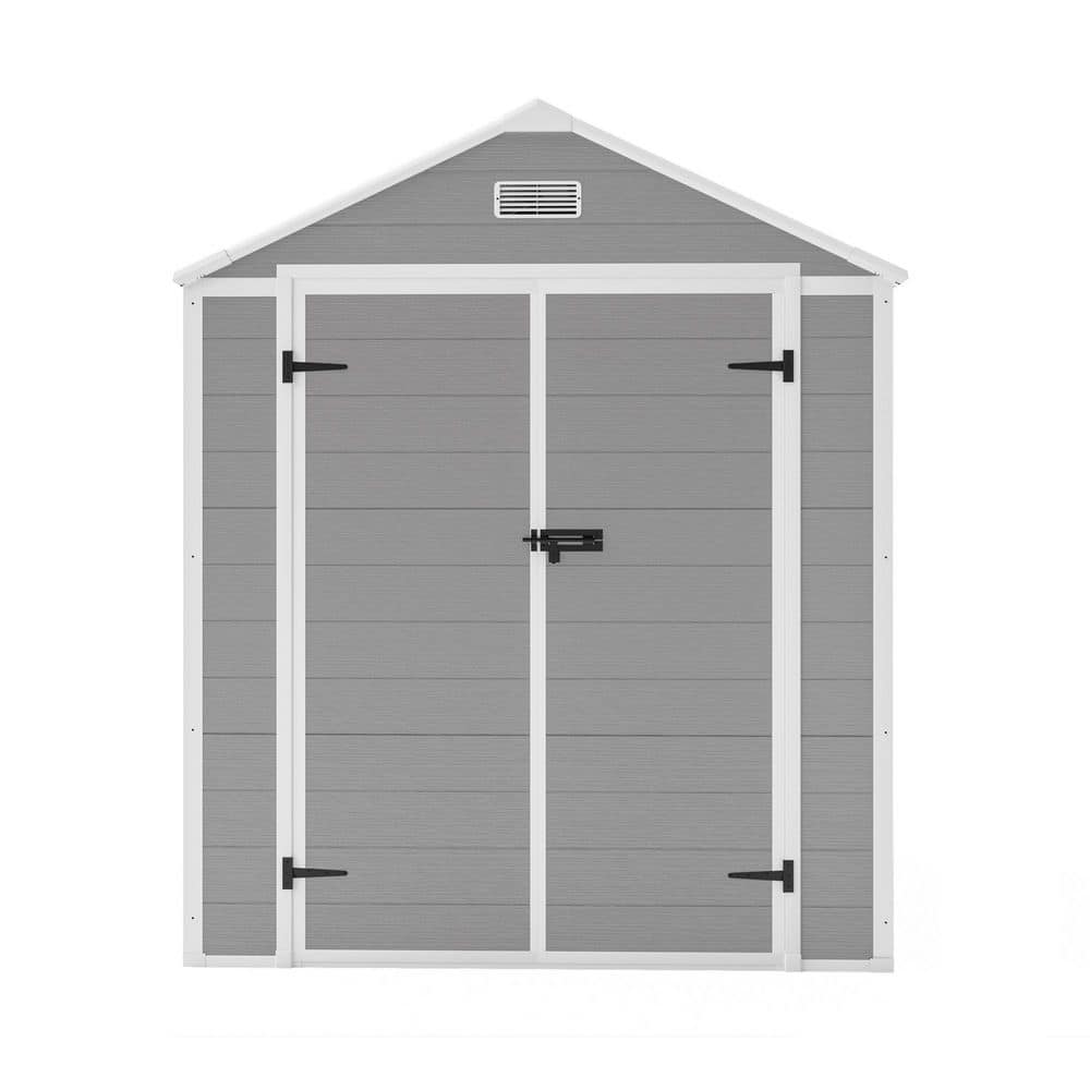 Outdoor 6 ft. Wx 5 ft. D Water,UV proof Resin Shed with High Quality 12 mm 