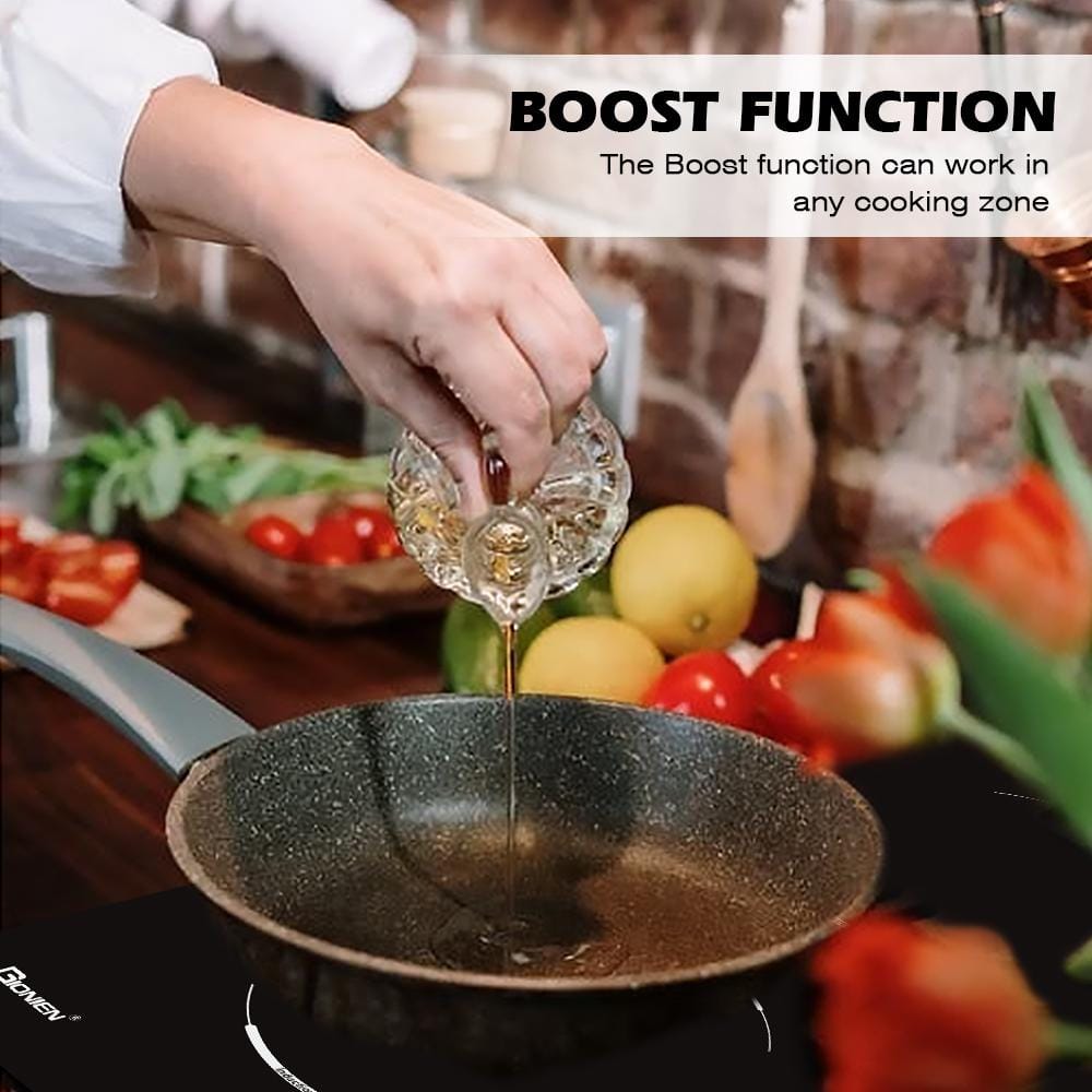 24" Black Ceramic 4-Burner Induction Cooktop