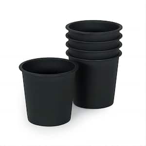 5 in. Dia Black Plastic Planter Pots with Drainage Holes (5-Pack)