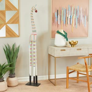 Multi Colored Wood Handmade Giraffe Sculpture