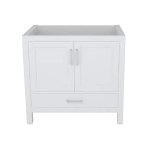 35.2 in. W x 21.65 in. D x 33.54 in. H Freestanding Bath Vanity Cabinet without Top in White
