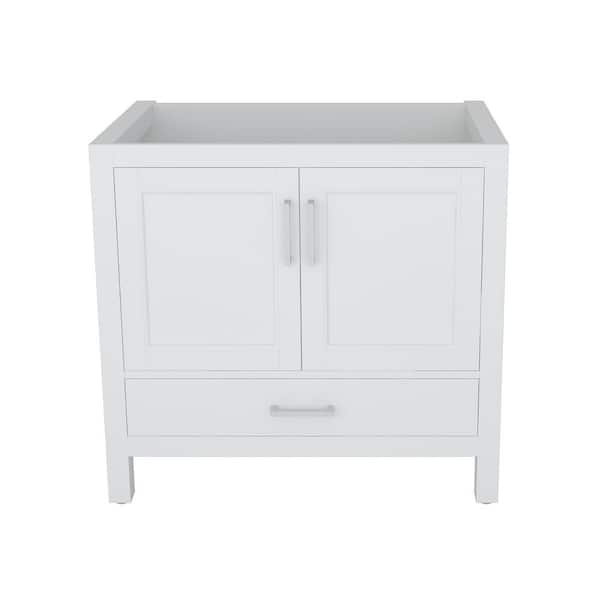 CASAINC 35.2 in. W x 21.65 in. D x 33.54 in. H Freestanding Bath Vanity Cabinet without Top in White