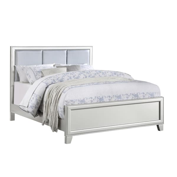 Steve Silver Omni Champagne Silver Wood Queen Panel Bed OM900QBED - The ...