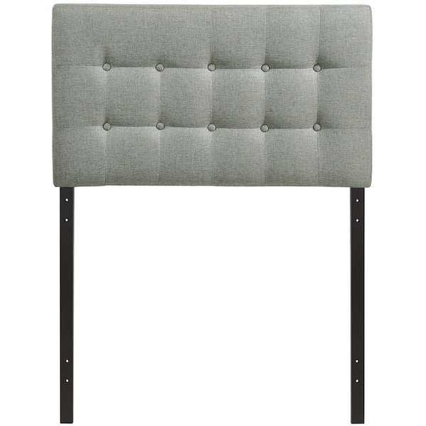 MODWAY Emily Gray Twin Upholstered Fabric Headboard