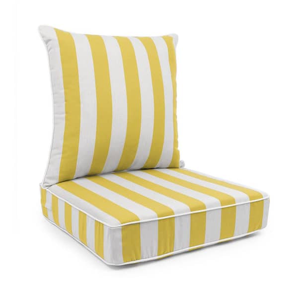 Sherry Kline Cabana Stripe Green/White Outdoor Deep Seat Cushion