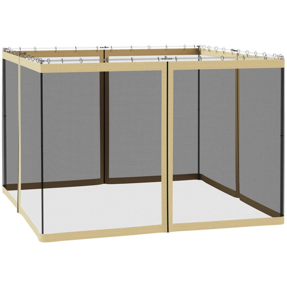 12 ft. x 12 ft. Replacement Gazebo Mesh Netting, 4-Panel Zippered Screen with Rings, Black with Cream Trim price history on PriceWatchPro