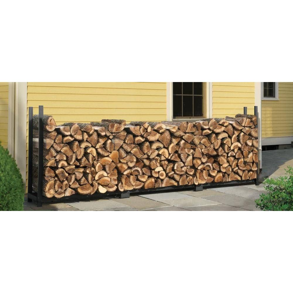 Ultra-Duty Black Steel 12 ft Firewood Log Rack