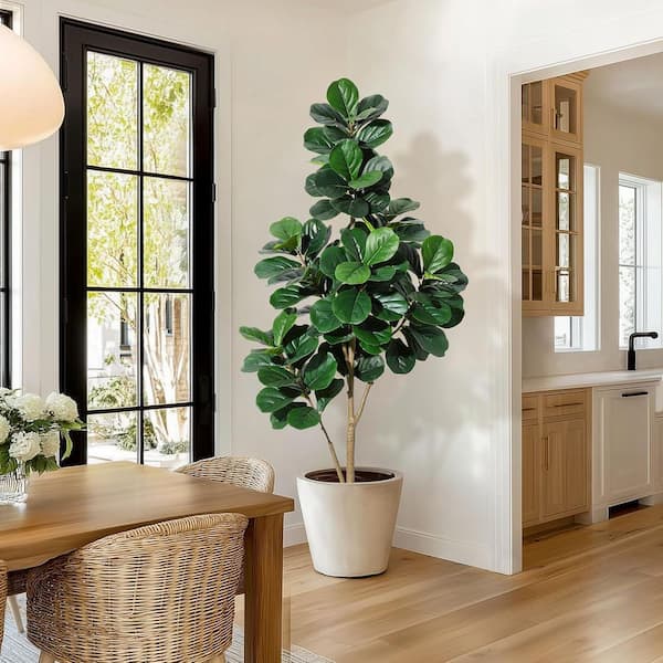 Faux Plants Indoor 5FT Artificial Scindapsus Aureus Tree in Brown