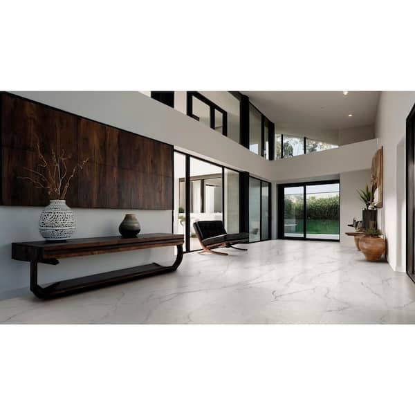 Briella Grey 24 in. x 48 in. Matte Porcelain Marble Look Floor and Wall Tile (432 sq. ft./Pallet)