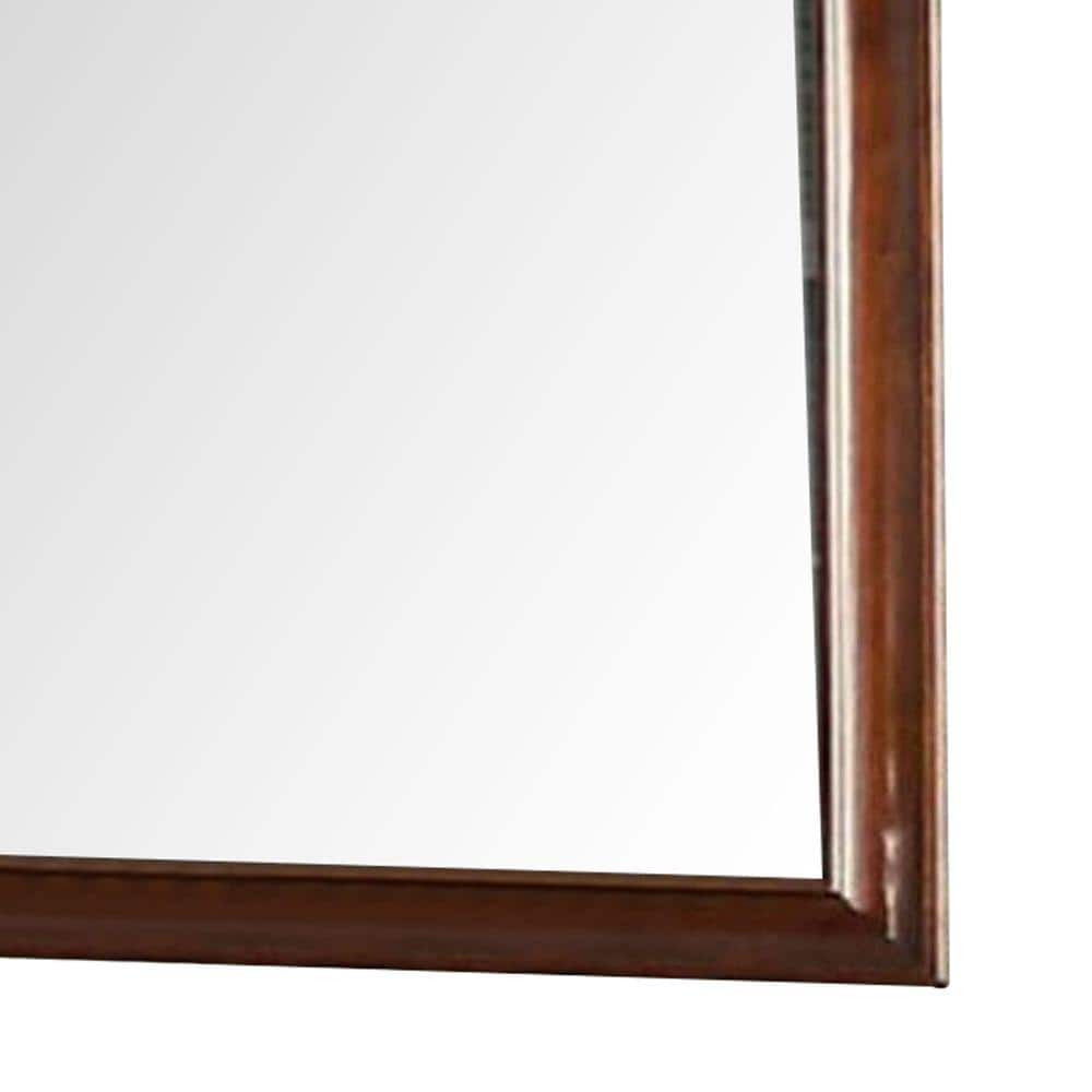 Oak Brown 44" Rectangular Wood Frame Dresser Mirror