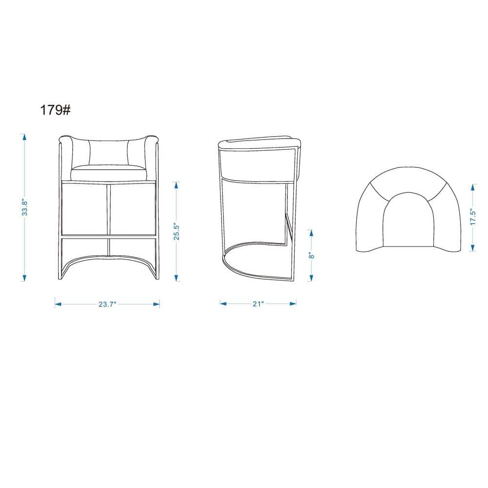 Cosmopolitan Cream Faux Leather Mid-Century Counter Stool, Set of 3