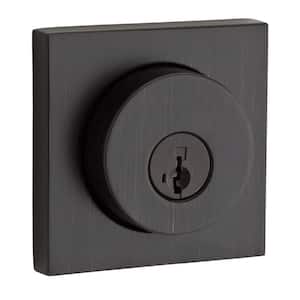 158 Series Square Contemporary Venetian Bronze Single Cylinder Deadbolt Featuring SmartKey Security