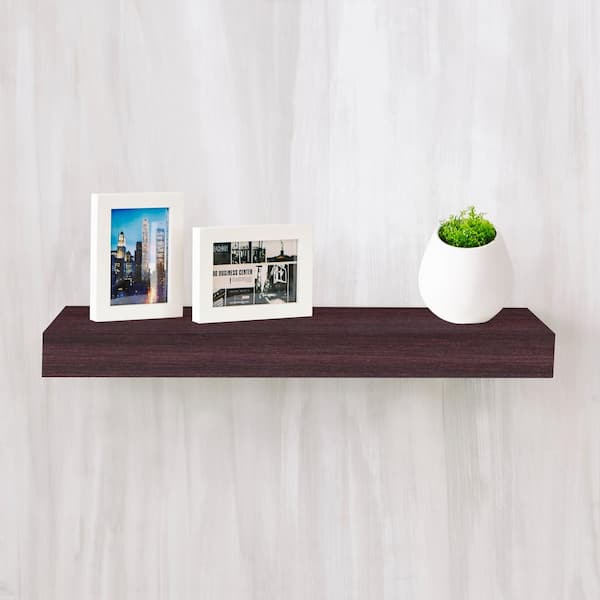 Way Basics Ravello 24 in. x 2 in. zBoard Paperboard Wall Shelf Decorative Floating Shelf in Espresso