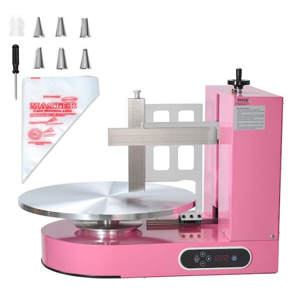 Cake Decorating Machine, 1 Piece, Aluminum Alloy, Classic Cake Pan Sets, Low Noise 25-320RPM Speed, 4-16 in. Cake, Pink