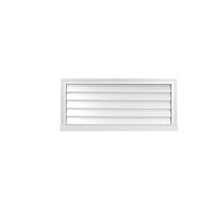 40" x 18" Vertical Surface Mount PVC Gable Vent: Functional with Brickmould Sill Frame
