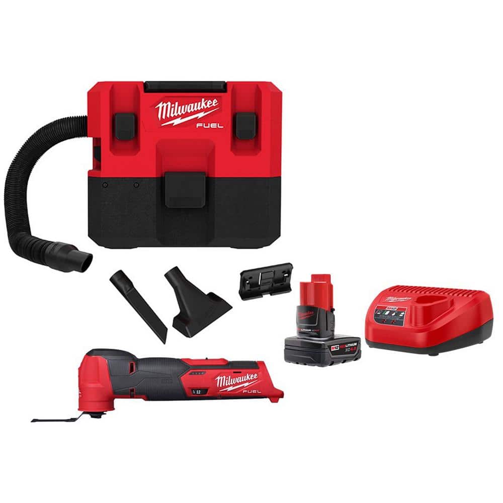 M12 FUEL 12-Volt Lithium-Ion Cordless 1.6 Gal. Wet/Dry Vacuum and Oscillating Multi-Tool with 4.0 Ah Battery and Charger price history on PriceWatchPro