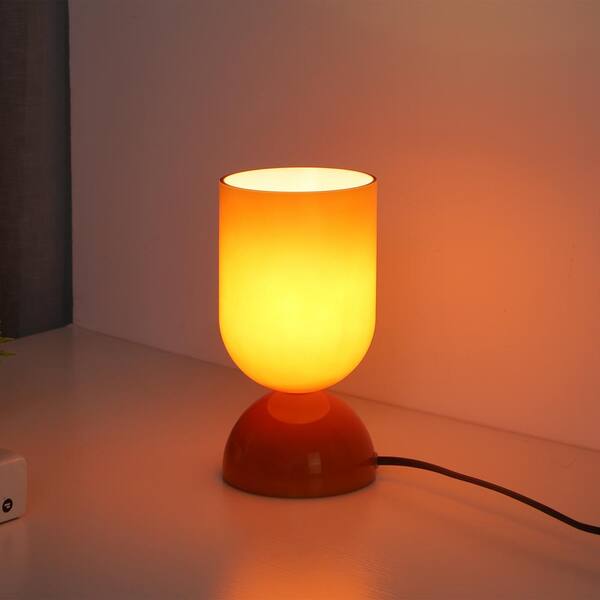 Keazile 9 in. Modern Orange Glass Small Table Lamp with E12 Base Bulb not included for Living Room Bedside Hallway Kid Room KZ TL 006 OR The Home Depot
