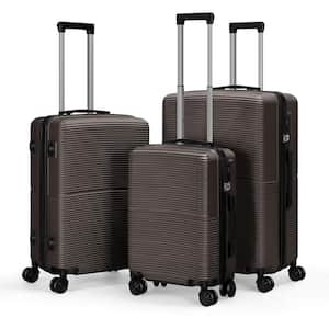 Hikolayae Hardside Spinner Luggage Sets in Coffee Brown, 3 Piece, TSA Lock