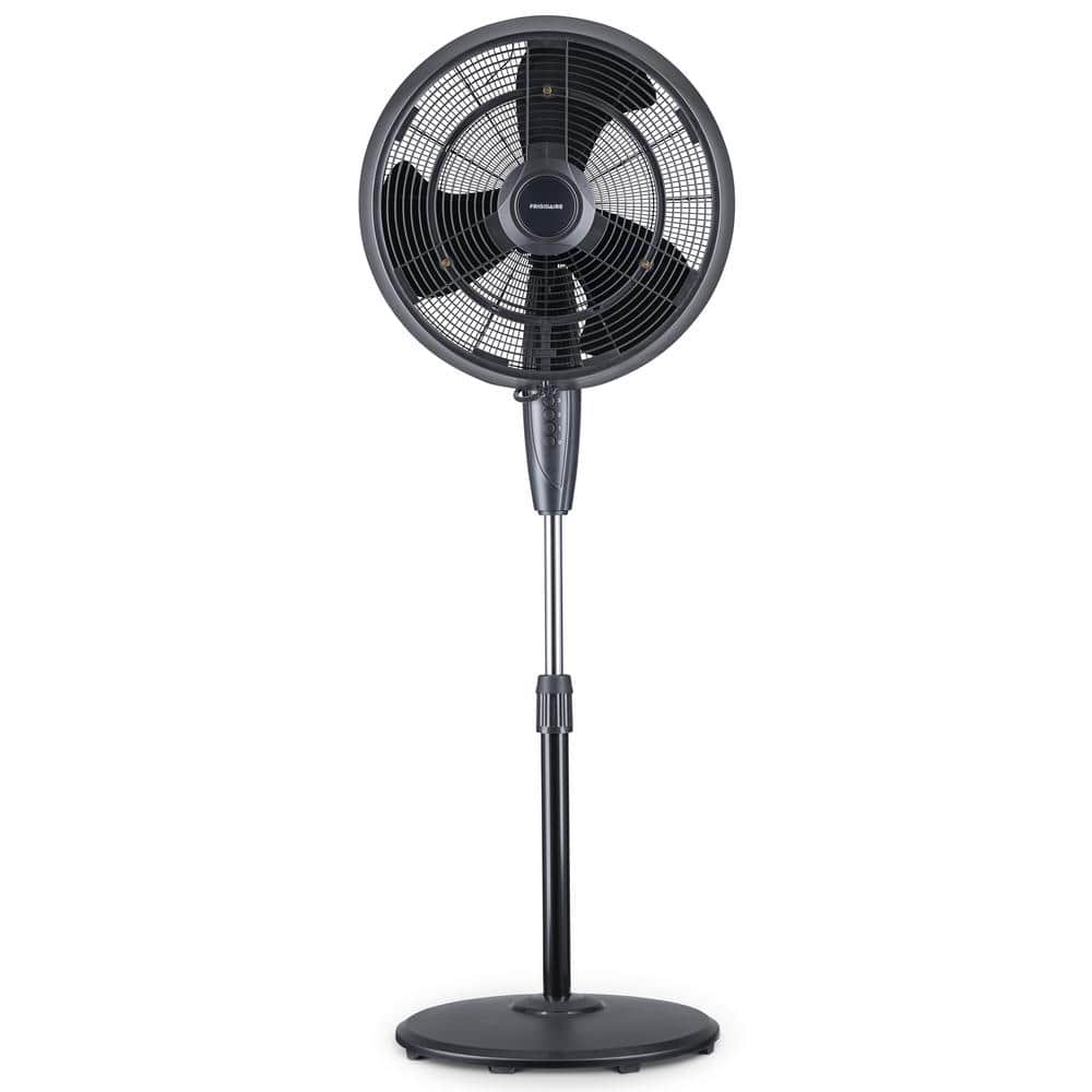 NewAir 18 in. 3-Speed Wide-Angle Oscillating Outdoor Personal Fan Misting and Pedestal for Cool Down 500 sq. ft. - Black