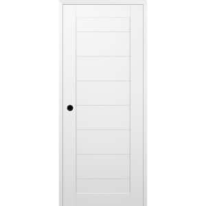 Ermi 18 in. x 80 in. Right-hand Snow White Composite Solid Core Wood Single Prehung Interior Door