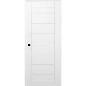 Ermi 30 in. x 80 in. Right-Hand Snow-White Composite Solid Core Wood Single Prehung Interior Door