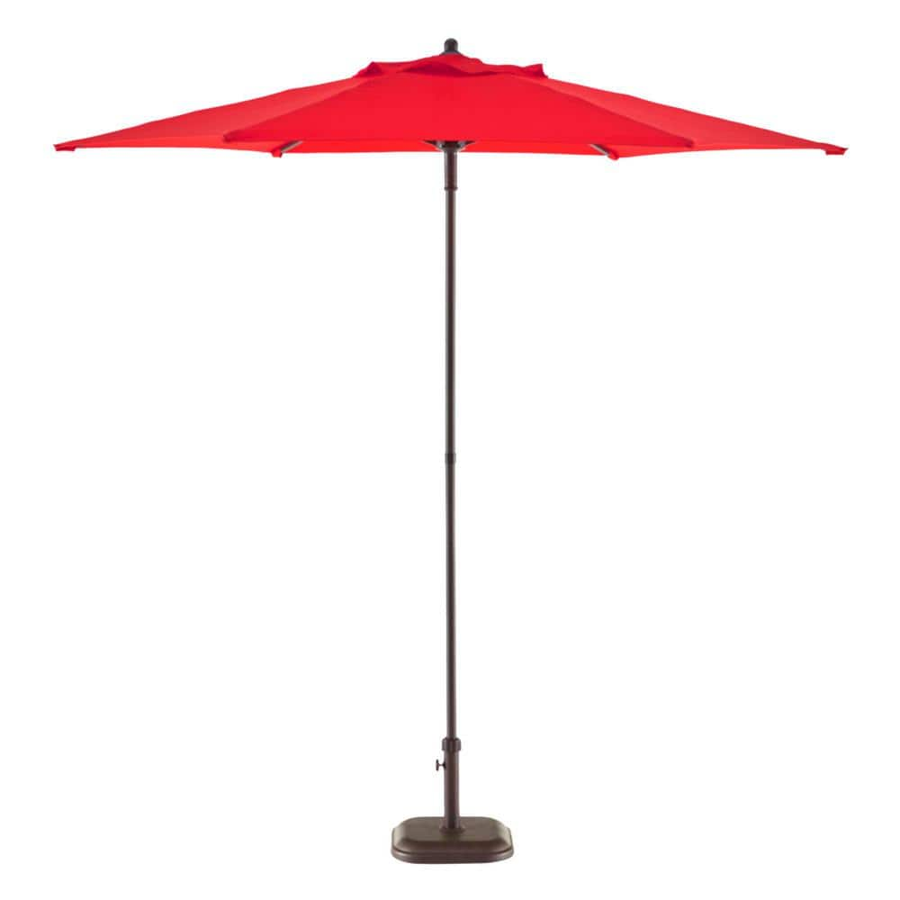 StyleWell 7.5 ft. Steel Market Outdoor Patio Umbrella in Ruby Red UTS00203E- Ruby - The Home Depot