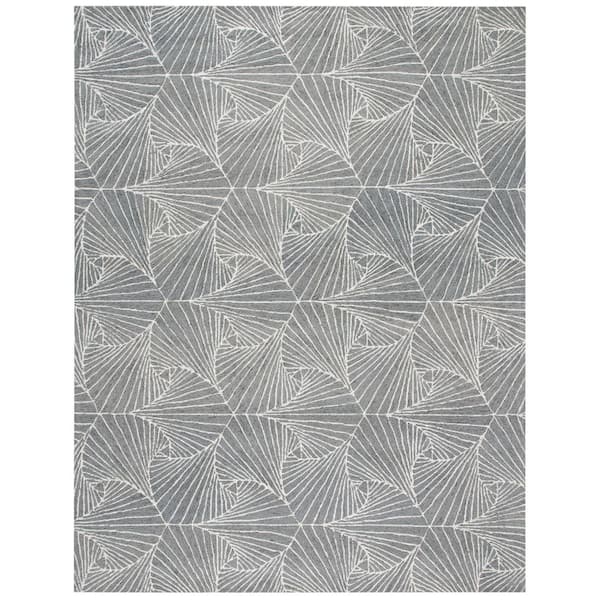 SAFAVIEH Micro-Loop Grey/Ivory 8 ft. x 10 ft. Abstract Geometric Area Rug