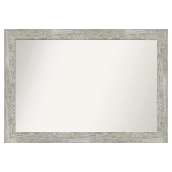 Amanti Art Dove Greywash 50 in. x 35 in. Custom Non-Beveled Distressed Recyled Polystyrene Bathroom Vanity Wall Mirror