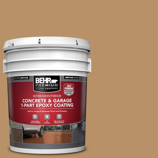 BEHR PREMIUM 5 gal. #S260-5 Almond Roca Self-Priming 1-Part Epoxy Satin Interior/Exterior Concrete and Garage Floor Paint