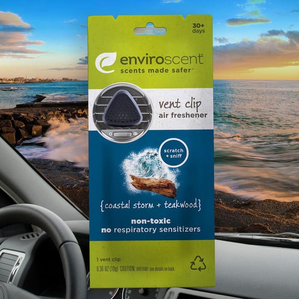Febreze Car Ocean Scent Air Freshener Vent Clip, 07 oz. Car Vent Clip, 2  Count