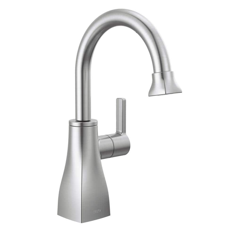 Delta Contemporary Square Single Handle Beverage Faucet In Arctic   Arctic Stainless Delta Filtered Water Faucets 1940 Ar Dst 64 1000 