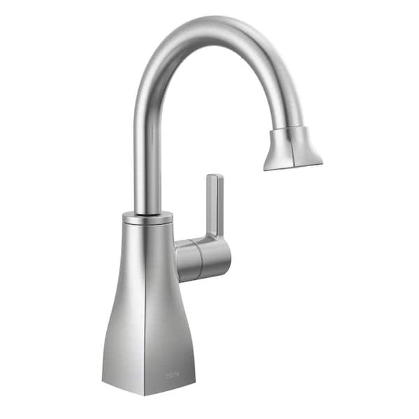 Delta Contemporary Square Single Handle Beverage Faucet in Arctic Stainless Steel
