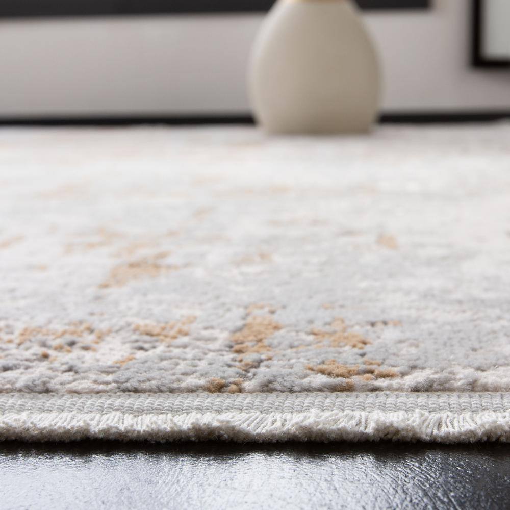 Handmade Gray Abstract Synthetic Area Rug 5'3" x 7'6"