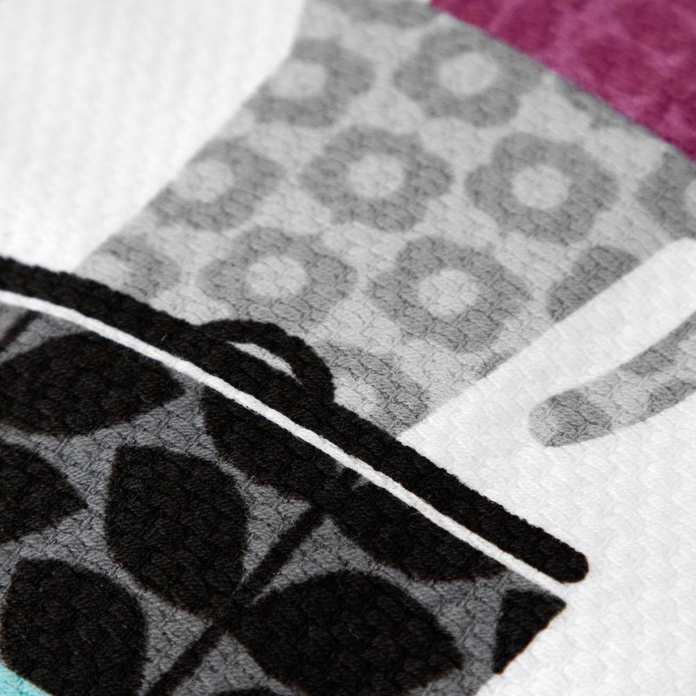 Dual-Purpose Cotton Kitchen Dish Towel Set with Pots and Pans Print