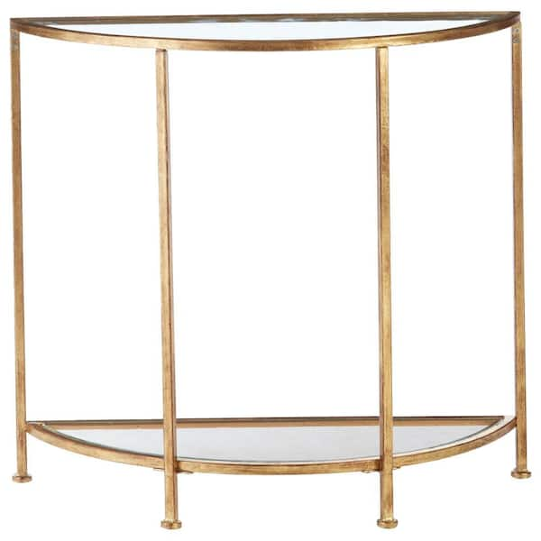 MULTI-LEVEL GOLD CONSOLE TABLE