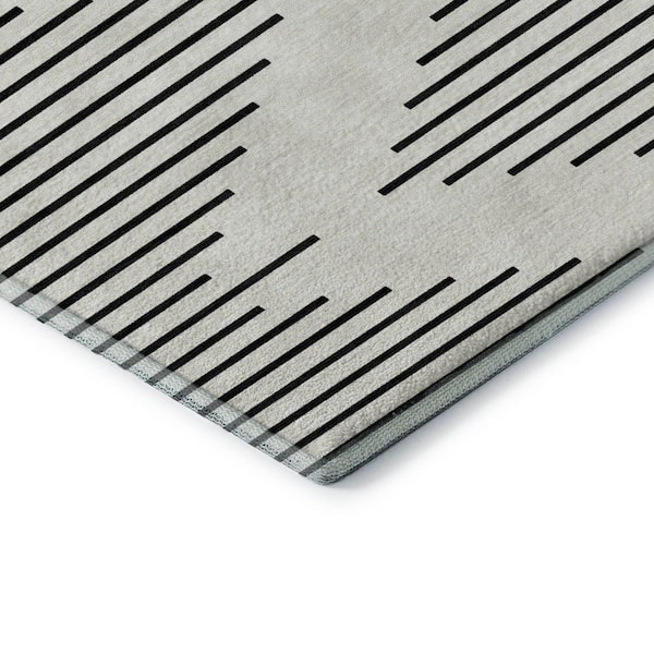 Mayfield Premium Machine Washable Abstract AMF1016 Ivory 8 ft. x 10 ft. Area Rug