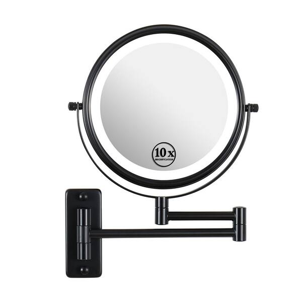 Etokfoks 16.80 in. 1-Light Black LED Vanity Light Bar with Vanity Mirror