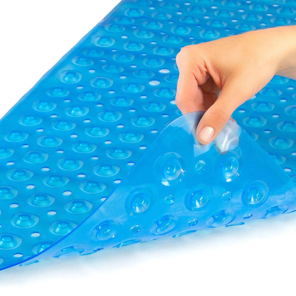 HealthSmart No-Skid Bath Mat in Light Blue