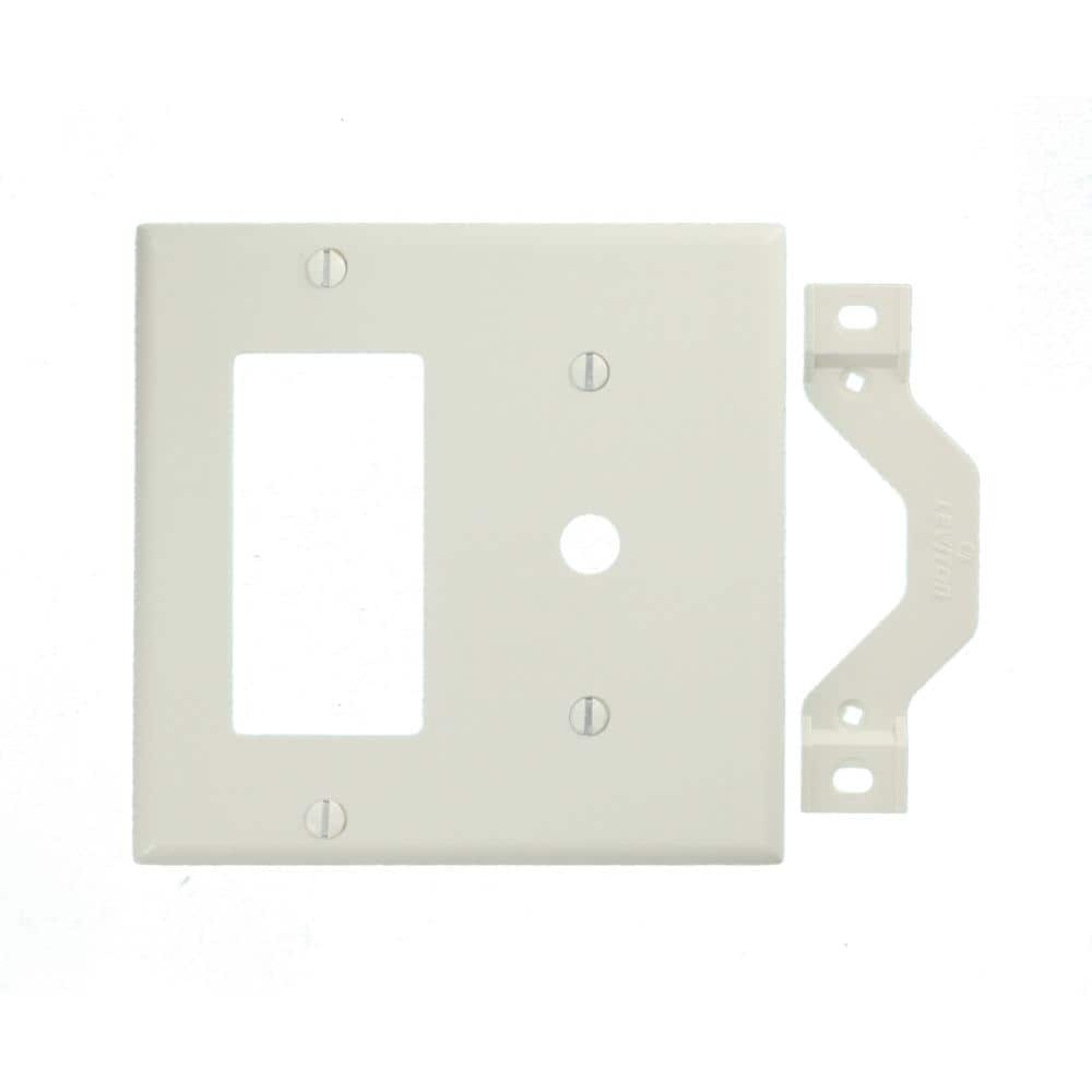 White 2-Gang Switch and Telephone Wall Plate