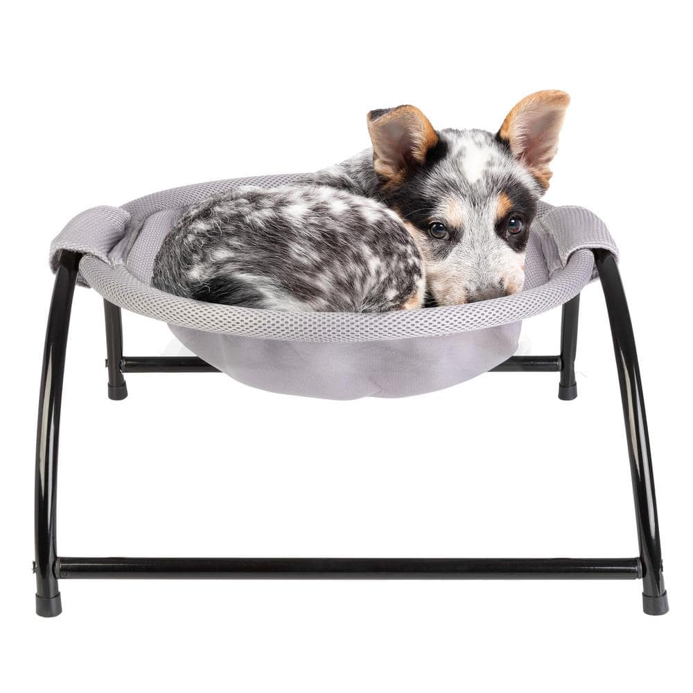 Small Gray Mesh Cat Hammock with Metal Frame