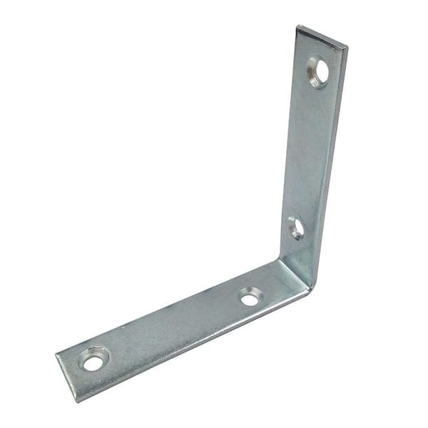 Corner Bracket 4 in. Steel Construction Zinc-Plated L-Angle (2-Pack)