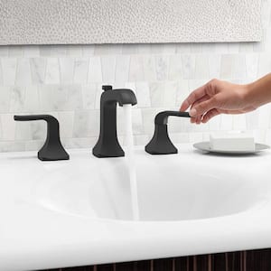 Rubicon 8 in. Widespread 2-Handle Bathroom Faucet in Matte Black (Valve Included)