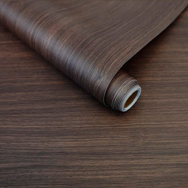 TUKTUK Vintage Brown Wood Grain Peel and Stick Wallpaper Roll Vinyl Waterproof Self Adhesive Contact Paper (Covers 36 sq. ft.)