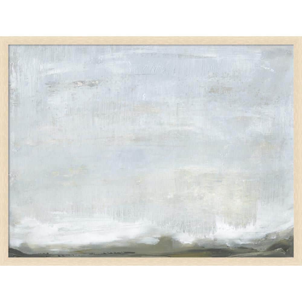 "Woodgrain ""Expanse Blue Abstract Landscape"" by Naomi Hink NLS Design Abstract Framed Canvas Art Print 29 in. x 38 in." price history on PriceWatchPro