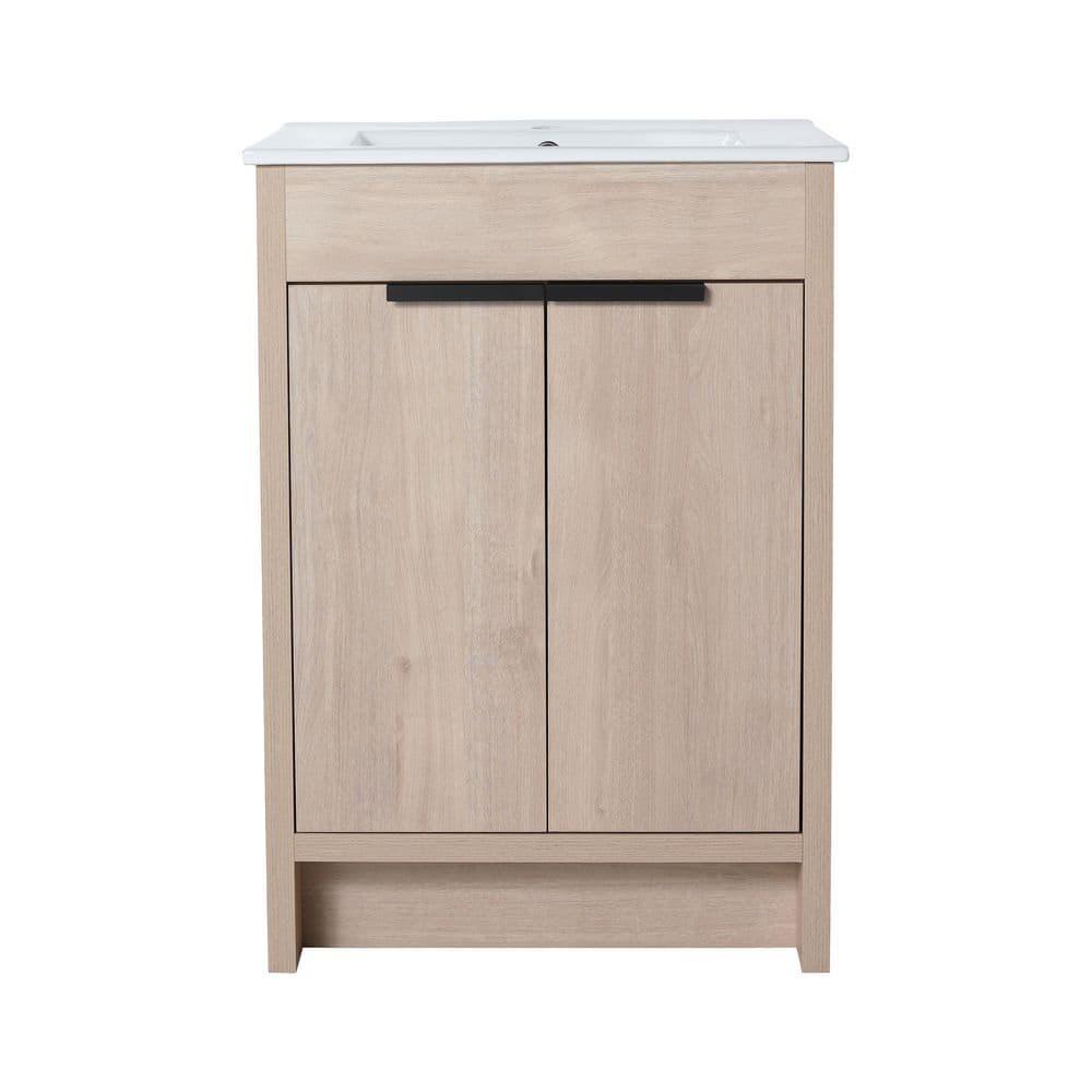 Quality Durable 24 In W X 18 5 In D X 34 In H Freestanding Bath   Bathroom Vanities With Tops 24 In Wh Sink 64 1000 