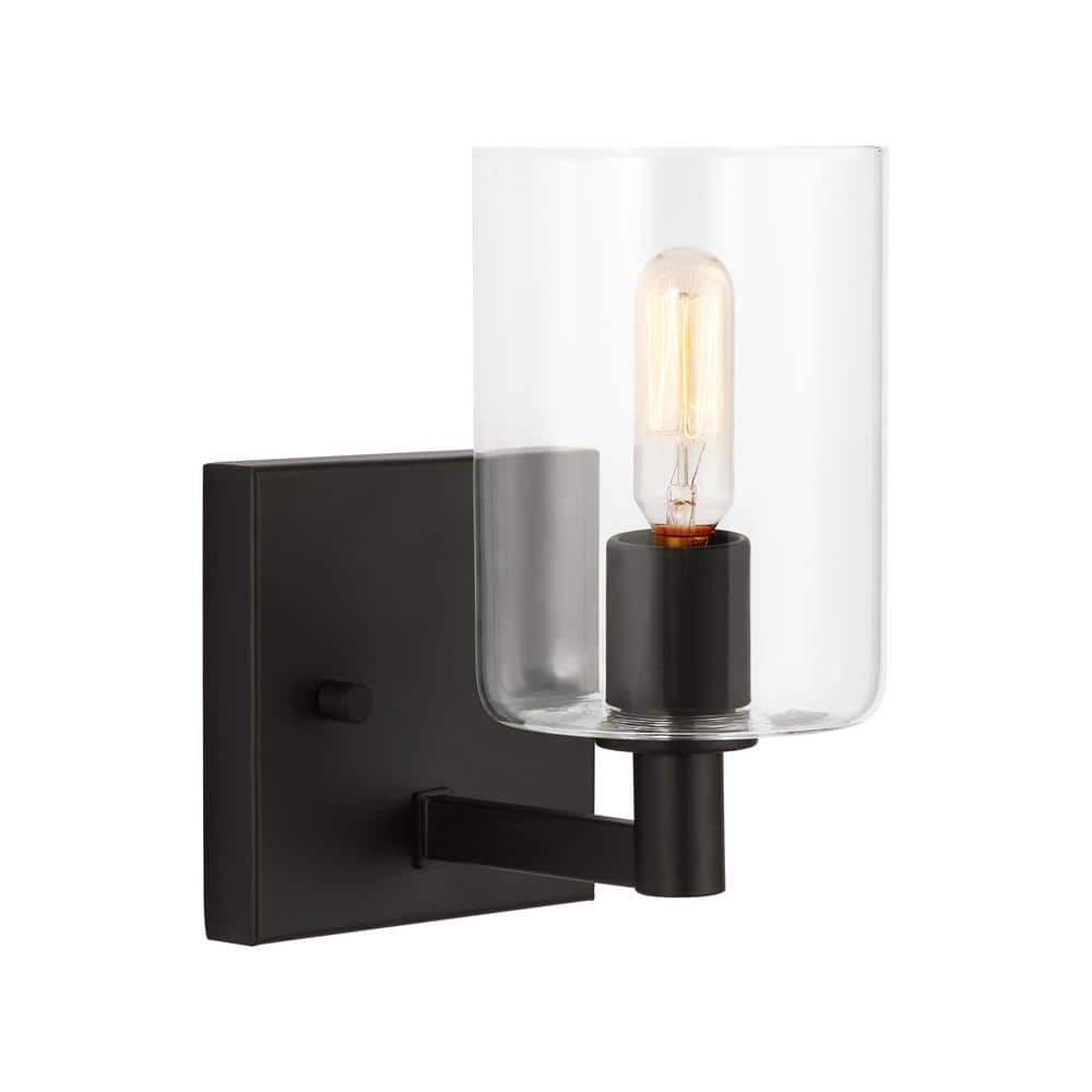 Fullton Midnight Black Cylinder Bath Sconce, 7.75 in
