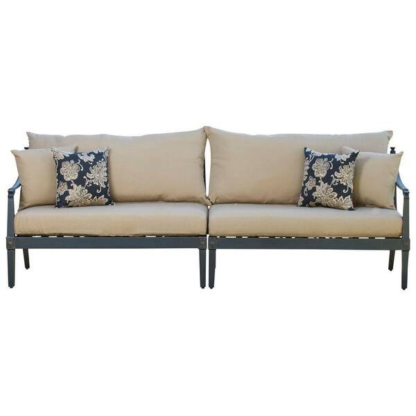 RST Brands Astoria 2-Piece Patio Sofa with Delano Beige Cushions