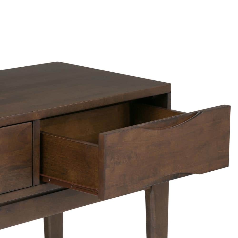 Harper Walnut Brown Solid Wood Console Table with Storage